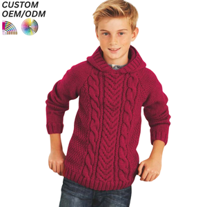 Pull en tricot de coton de haute qualité pour garçons, vêtements d'hiver chauds pour enfants, support OEM ODM pour la production en gros - Product Image 1