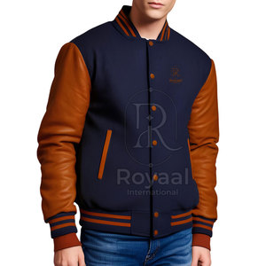 Chaqueta Letterman de Última Moda al por Mayor con Mangas de Cuero Resistentes al Viento, Chaqueta de Invierno Letterman Impermeable Más Vendida - Product Image 2
