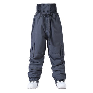 Pantalon de ski coupe-vent marron pour homme, taille élastique, décontracté, pour l'hiver, avec poches latérales, en tissu polyester mi-lourd - Product Image 5