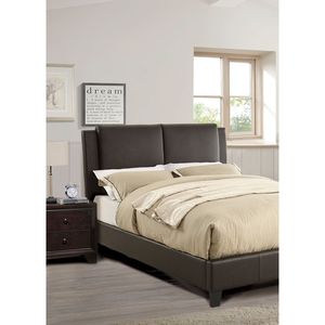 Set Letto California King Size con Testiera Imbottita in Ecopelle Marrone a Due Pannelli, Arredamento Durevole per Camera da Letto - Product Image 5