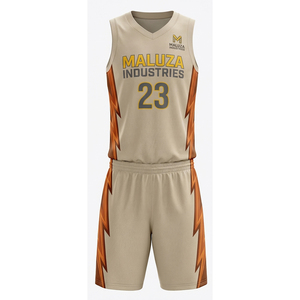 Ensemble de maillot et short d'entraînement de basketball personnalisé, respirant, vêtements de sport d'équipe MALUZA INDUSTRIES Elite - Product Image 1