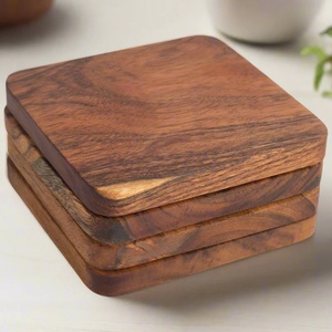 Sous-verres en noyer Sous-verres en bois d'acacia Sous-verres en bois d'acacia fabriqués à la main - Product Image 3