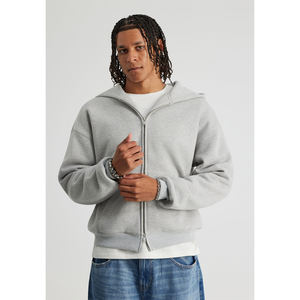 Sudadera con capucha de alta calidad para hombre, 100% algodón, con cremallera, corte holgado y extragrande, de felpa francesa, OEM - Product Image 1