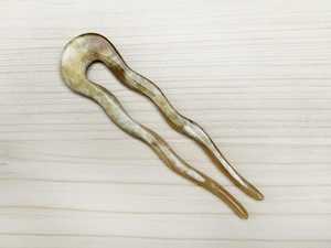 Nouvelle Épingle à Cheveux Moderne en Corne de Buffle Polie, Écologique et Naturelle, Art Populaire, 2 Dents, Faite à la Main, Sculptée, Accessoire de Décoration de Mariage, Cadeau - Product Image 1