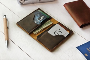 Tarjetero de cuero genuino personalizado para hombre, billetera para tarjetas de crédito, LCH-0027 - Product Image 4