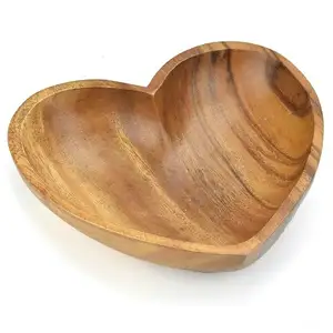 New look Heart Shape Wooden Dough Bowl For Decor New Wooden Dough bowl For Making Bread Wooden Dough Bowl For Bakery Use