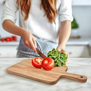 Planche à découper en bois en gros, plateau de service en bois, planches de cuisine avec poignée pour charcuterie, cadeau de pendaison de crémaillère - Product Image 3