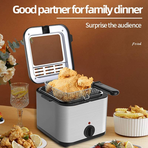 Friteuse électrique en acier inoxydable de 2,5 L avec température réglable, fenêtre d'observation antiadhésive pour la cuisine à domicile (toutes saisons) - Product Image 3