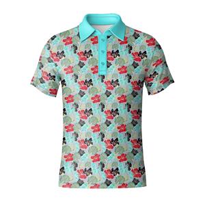 Polo de manga corta con estampado floral para hombre – Moda casual de verano - Product Image 2