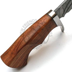 Couteau de camping à lame fixe, édition limitée, fait main, 19 pouces, acier Damas, couteau de chasse d'extérieur avec manche en bois de rose, couteau de survie - Product Image 5