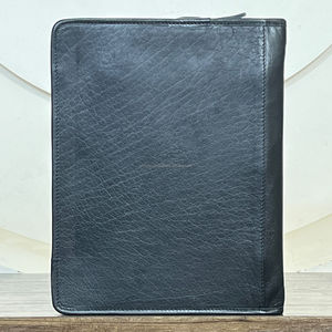Porte-documents en cuir de vachette véritable repoussé, avec fermeture éclair, organiseur à anneaux, bloc-notes et étuis professionnels – Vente en gros - Product Image 5