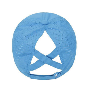 <b>Light</b> Blue Breathable Sport Cap Adjustable Unisex Leather Baseball <b>Hat</b> 3D Embroidery Logo for Spring Summer Outdoor Activities - Product Image 4