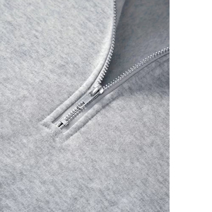 Men Heavyweight Quarter Zip <b>Sweatshirt</b> Polyester Cotton Casual Pullover Best Stitching Europe Market - Product Image 5