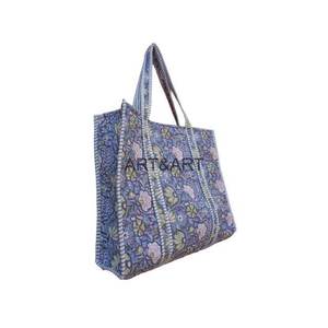 Bolsas de Mano Casuales de Algodón 100% Reciclado con Estampado Floral, Logotipo Personalizado, Tamaño Grande, para Fiestas y Uso Diario, Venta al Por Mayor - Product Image 3