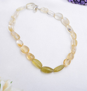 Collar de Citrino Natural Liso de 10 Pulgadas | Cuentas de Citrino Natural Pulido para Joyería Fina y Piedras Preciosas - Product Image 3