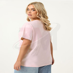 Camiseta moderna informal para uso diario y estilo de vida, camiseta bordada a la moda para mujer, ropa transpirable de manga corta - Product Image 2
