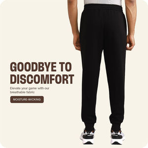 Men Black Jogger Pants Lightweight Quick Dry Breathable Loose Fit Gym Running Sportswear Anti Static Bulk OEM Supplier - Product Image 3