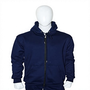 เสื้อฮู้ดซิป ¼ ตัวสำหรับผู้ชาย สีกรมท่า ผ้าฟลีซคอตตอน 100% หนา 370gsm มีกระเป๋าหน้า ระบายอากาศได้ดี ป้องกันรอยยับ พร้อมปักโลโก้ตามสั่ง - Product Image 1