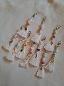 Stylish Macrame Key Chain Handmade Boho Style Decorative <b>Keyring</b> for Bags Purse Car Hanging Gift Accessory Home Decor Item - Product Image 1