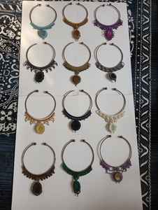 Parure de collier et pendentif audacieuse style tribal africain, en alliage géométrique, perles et pierres naturelles, bijoux faits main, pour femme, cadeau ethnique - Product Image 3