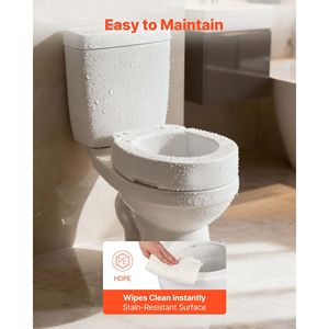 Rialzo per Sedile WC con Capacità di Carico di 300 Libbre, Altezza di Sollevamento di 3,5 Pollici, Apertura Allargata per la Sicurezza in Bagno - Product Image 6