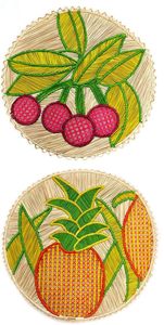 Posavasos Artesanal de Rafia con Diseño de Frutas, Base para Vasos de Fibra Natural para Decoración del Hogar, Cocina, Cafetería, Mesa - Product Image 3