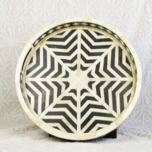 Bandeja con incrustaciones de hueso de diseño magnífico, bandeja de servir colorida con incrustaciones de hueso y asa, bandejas decorativas a un precio de fábrica muy económico. - Product Image 1