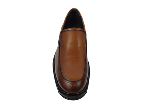 Mocasines de Cuero Genuino Color Marrón Tabaco, Punta Redonda, Sin Cordones, Suela de Goma Acolchada, Color Sólido, Para Todas las Temporadas - Product Image 4