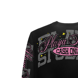 Fresh Look Long Sleeve T-Shirt Men's <b>Black</b> Street Style Printed Jersey O-Neck Regular Fit - Product Image 3