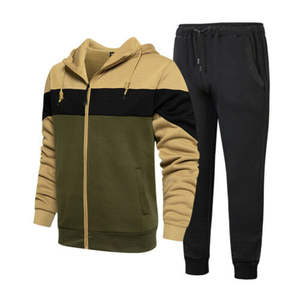 Conjunto Deportivo Personalizado para Hombre, Estilo Color Block, Sudadera con Capucha Raglán, Pantalones Jogger Oversize, Dos Piezas, Ropa Deportiva Informal de Felpa - Product Image 6