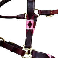 NIDA NIDA-954K haut de gamme équestre en cuir Polo licou argentin cousu à la main fil multicolore Logo personnalisé accepté cheval