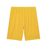 Shorts de sport décontractés pour hommes, noirs, à séchage rapide, avec logo personnalisé, taille élastique, couleur unie, 100 % polyester, logo imprimé sur le bas du pantalon