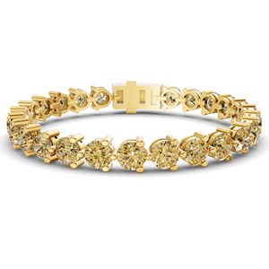 Bracelet tennis en or blanc 10 carats avec diamants de laboratoire jaune citron ronds Anahita (2 carats) Tw. Bague de luxe sertie clos pour femme, idéale pour les fêtes, vente en gros - Product Image 6