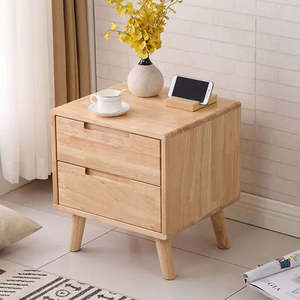 Table de chevet moderne en bois massif avec un seul tiroir - Organisateur de rangement durable et écologique pour chambre, salon, appartement et hôtel - Product Image 2