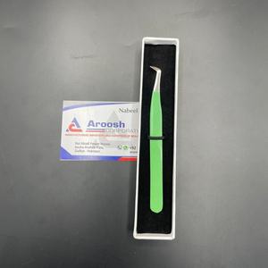 Haute Qualité Russe Volume Vert Couleur Extension De Cils Pince À Épiler En Acier Inoxydable Pointe Pointue Durable-Vente En Gros - Product Image 4