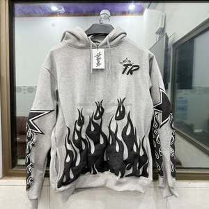 Sweat à capuche unisexe personnalisé 2025, coupe classique, 550 GSM, effet délavé vintage, 100 % coton, pour l'hiver, vente en gros - Product Image 3