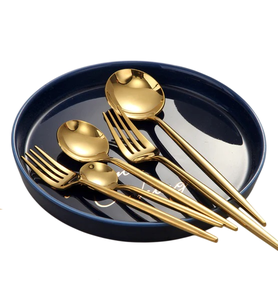 Ensemble de couverts unique avec têtes dorées et manches roses – Vaisselle élégante pour dîner, mariage, cadeaux, présentation de fête, usage quotidien - Product Image 4