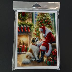 Grandes Pyrénées Père Noël Fantaisiste A7 Cartes de Voeux Pack de 8 Cartes Vierge avec Enveloppes Taille 5x7 - Product Image 3