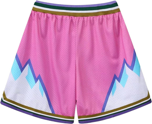 Shorts de basketball pour hommes 100 % polyester durables, avec logo d'équipe personnalisé, taille haute, cordon de serrage, séchage rapide, vêtements de sport - Product Image 1