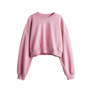 เสื้อฮู้ดดี้ผู้หญิงผ้าฝ้าย 100% สีพื้นพร้อมโลโก้แบบกำหนดเอง ทรงครอป ระบายอากาศได้ดี เหมาะสำหรับฤดูหนาว - Product Image 1