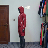 Ensemble streetwear maternité coupe-vent uni avec short et veste zippée deux pièces unisexe été 100% coton imperméable