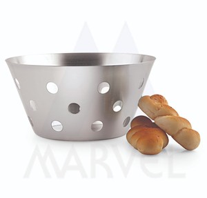 Stainless Steel Metal Designer <b>Bread</b> Serving <b>Basket</b> With 5 Lines Design for Hotel Restaurant Home Use - Product Image 3