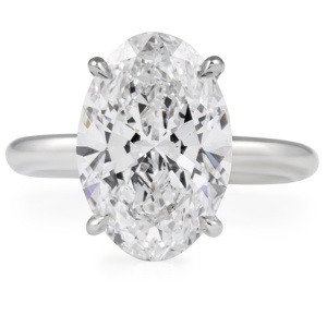 Anillo de compromiso clásico con diamante solitario de corte ovalado de 5.07 quilates en oro blanco de 14k, diamante solitario certificado por IGI - Product Image 3
