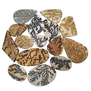 Prix de gros – Pierres précieuses en psilomélane dendritique 100 % naturelles de haute qualité, faites à la main, pour la fabrication de bijoux, pierres brutes 20-45 mm, 8-12 g - Product Image 4