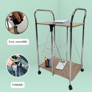 Vente en gros Chariot à thé moderne en acier avec quatre roulettes Chariot de service léger et pliable pour la cuisine - Product Image 5