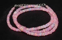 Collar de Plata de Ley 925 de Calidad AAA con Zafiro en Forma de Rondelle Lisa de 3.5 mm, Cadena de 15-20 Pulgadas con Cierre