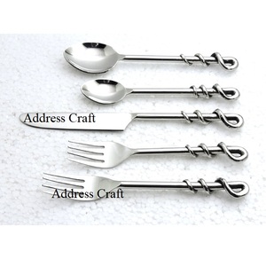 Juego de Cubiertos de Acero Inoxidable 18/10 de Alta Calidad al por Mayor, Chapado en Oro, con Asas con Diseño de Nudos, Aptos para Lavavajillas, para Bodas y Restaurantes - Product Image 5