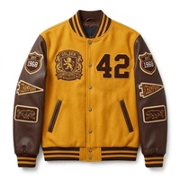 Vestes universitaires pour hommes personnalisées avec logo, patchs en chenille, style Letterman, manches en laine et cuir, vente en gros