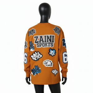 T-shirt long sans manches pour femme en coton épais et doux GSM, avec broderie graphique et logo personnalisé, chemise à manches longues en coton - Product Image 2