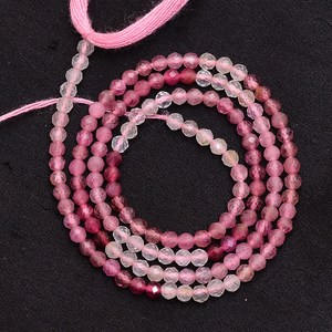 AAA+ Tourmaline 2mm-3mm Micro Faceted Rondelle Beads Multi Pink Tourmaline Semi Precious Gemstone Loose Beads For Jewelry Making - Product Image 3